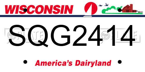 SQG2414 Wisconsin License Plate