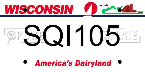 SQI105 Wisconsin License Plate