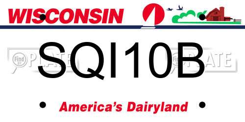 SQI10B Wisconsin License Plate