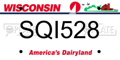 SQI528 Wisconsin License Plate