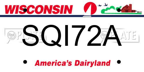 SQI72A Wisconsin License Plate