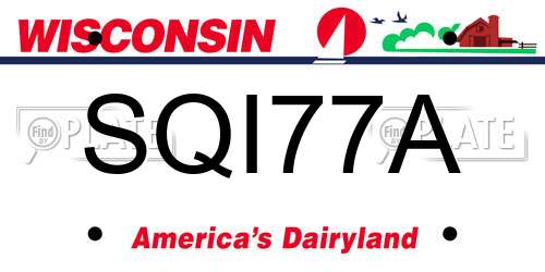SQI77A Wisconsin License Plate