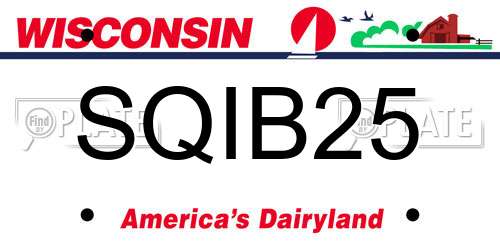SQIB25 Wisconsin License Plate