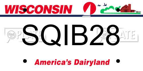 SQIB28 Wisconsin License Plate