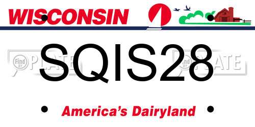 SQIS28 Wisconsin License Plate