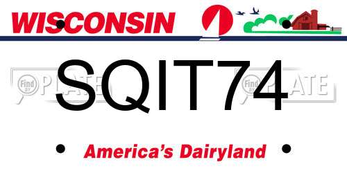 SQIT74 Wisconsin License Plate