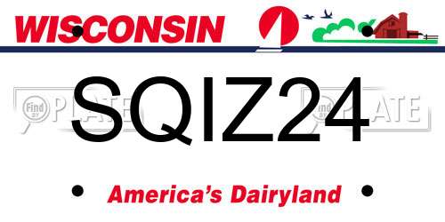 SQIZ24 Wisconsin License Plate