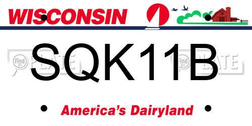 SQK11B Wisconsin License Plate