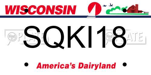 SQKI18 Wisconsin License Plate