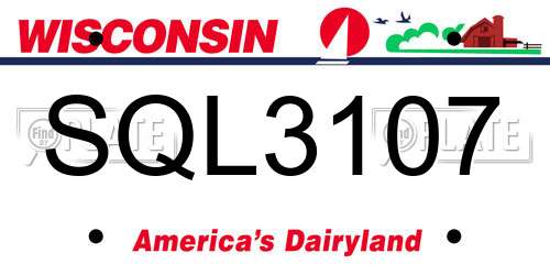 SQL3107 Wisconsin License Plate