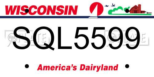 SQL5599 Wisconsin License Plate