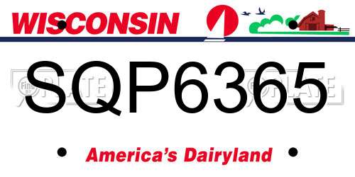 SQP6365 Wisconsin License Plate