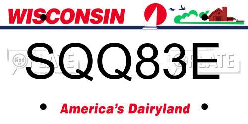 SQQ83E Wisconsin License Plate