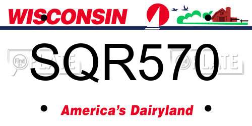 SQR570 Wisconsin License Plate