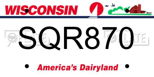 SQR870 Wisconsin License Plate