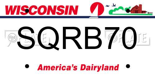 SQRB70 Wisconsin License Plate
