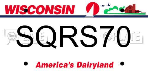 SQRS70 Wisconsin License Plate