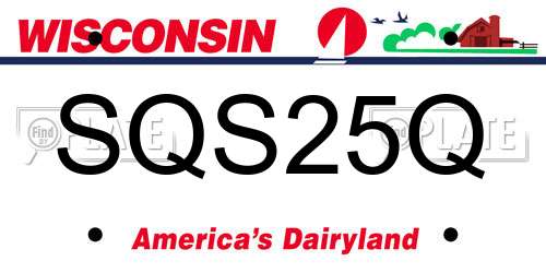 SQS25Q Wisconsin License Plate