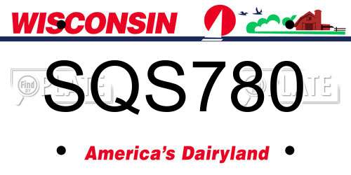 SQS780 Wisconsin License Plate