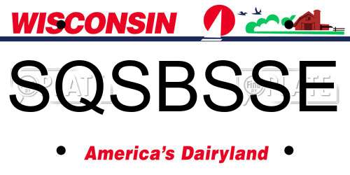 SQSBSSE Wisconsin License Plate