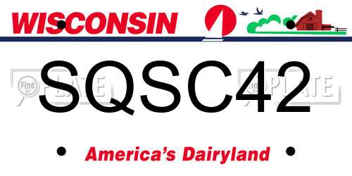 SQSC42 Wisconsin License Plate