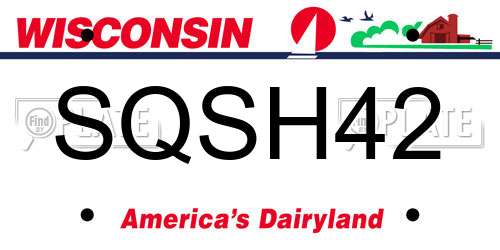 SQSH42 Wisconsin License Plate
