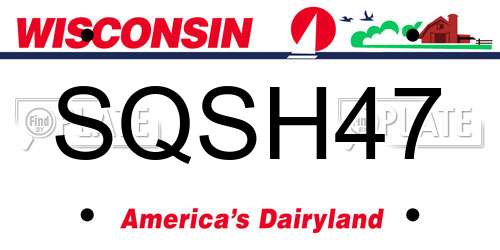 SQSH47 Wisconsin License Plate