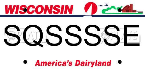 SQSSSSE Wisconsin License Plate