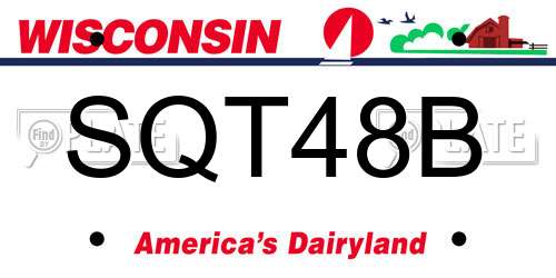 SQT48B Wisconsin License Plate