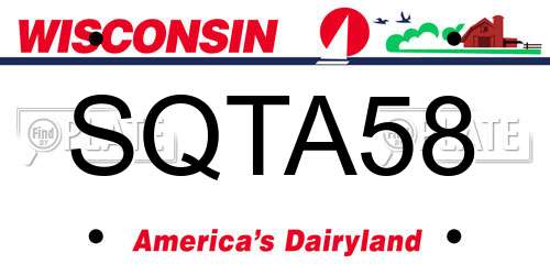 SQTA58 Wisconsin License Plate