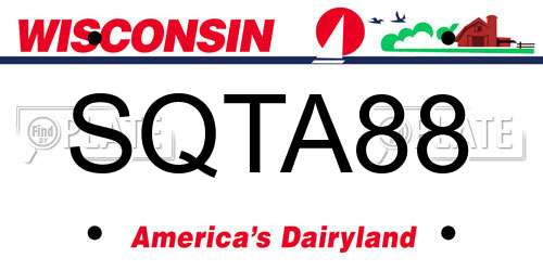 SQTA88 Wisconsin License Plate
