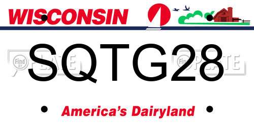 SQTG28 Wisconsin License Plate