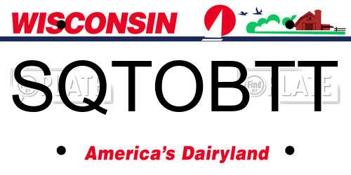 SQTOBTT Wisconsin License Plate