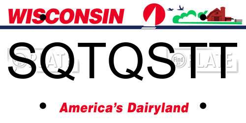 SQTQSTT Wisconsin License Plate