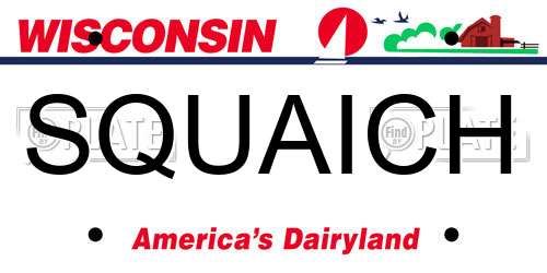 SQUAICH Wisconsin License Plate