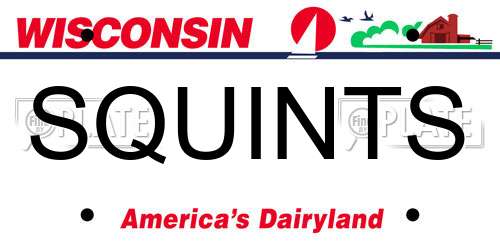 SQUINTS Wisconsin License Plate