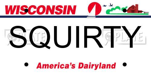 SQUIRTY Wisconsin License Plate