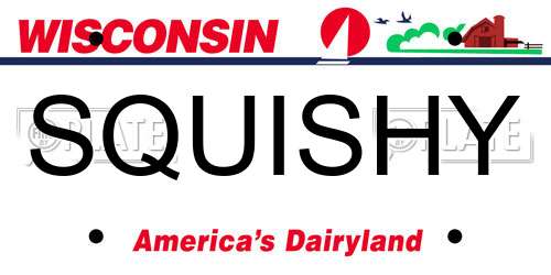 SQUISHY Wisconsin License Plate