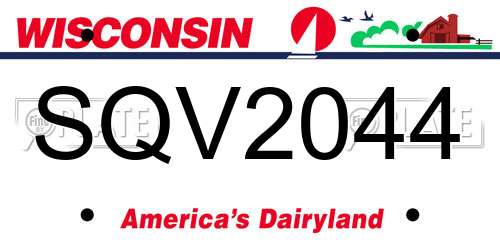 SQV2044 Wisconsin License Plate