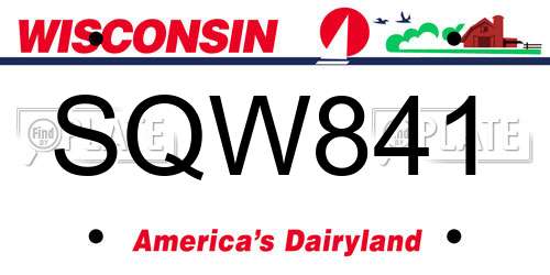 SQW841 Wisconsin License Plate