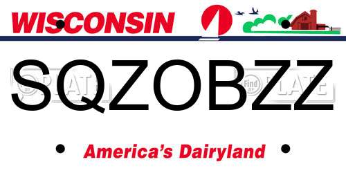 SQZOBZZ Wisconsin License Plate