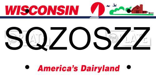 SQZOSZZ Wisconsin License Plate