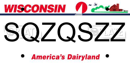 SQZQSZZ Wisconsin License Plate
