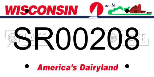 SR00208 Wisconsin License Plate