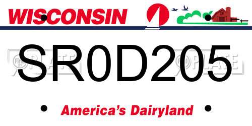 SR0D205 Wisconsin License Plate