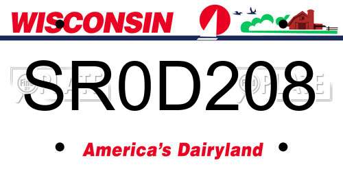 SR0D208 Wisconsin License Plate