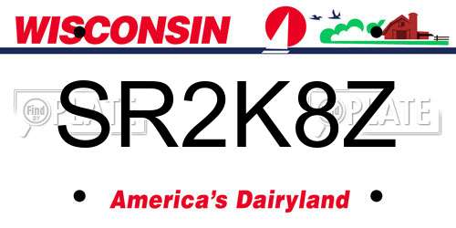 SR2K8Z Wisconsin License Plate
