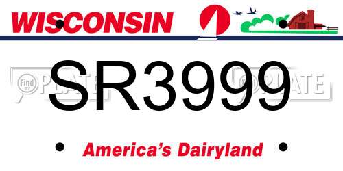 SR3999 Wisconsin License Plate