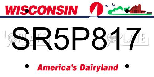 SR5P817 Wisconsin License Plate