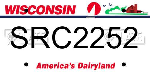 SRC2252 Wisconsin License Plate